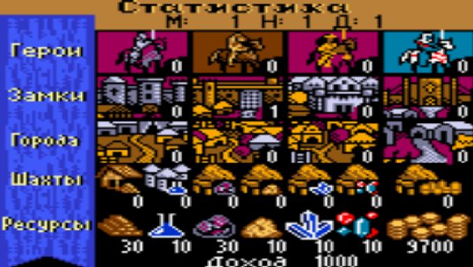 Статистика - Heroes Of Might And Magic.Платформа - GameBoy.Тема на форуме.
